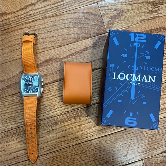 Orange Strap Rectangular Watch - Picture 2 of 3
